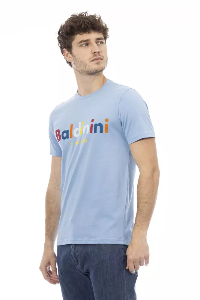 Camiseta elegante de manga corta en azul claro de Baldinini Trend