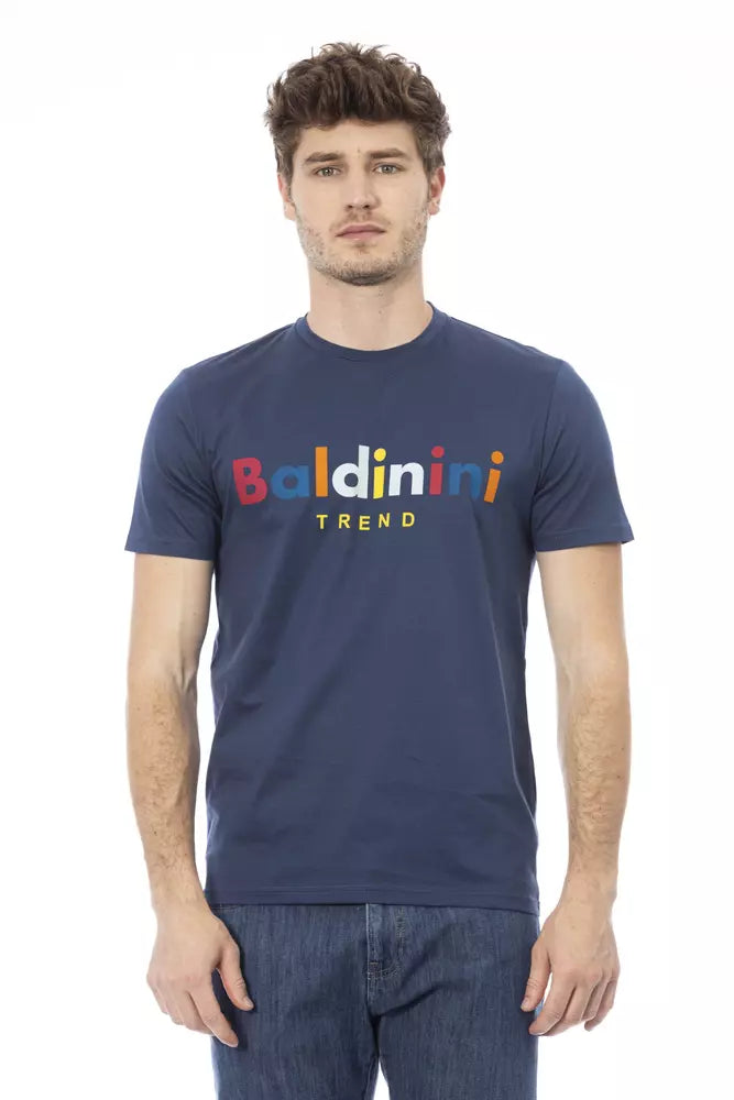 Camiseta elegante de cuello redondo y manga corta en color azul de Baldinini Trend