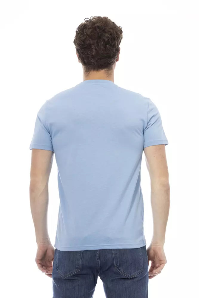 Camiseta elegante de manga corta en azul claro de Baldinini Trend