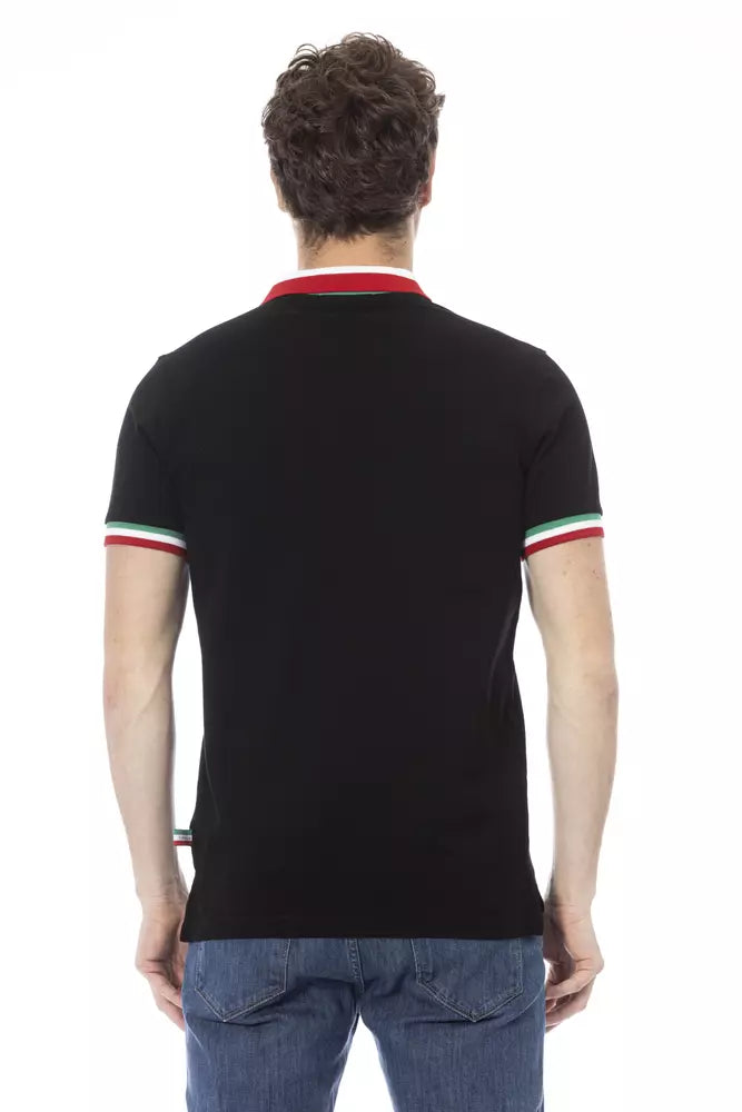 Baldinini Trend Black Cotton Men Polo