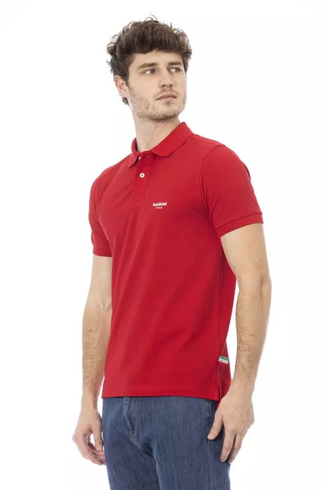 Polo elegante de algodón rojo con bordado elegante de Baldinini Trend