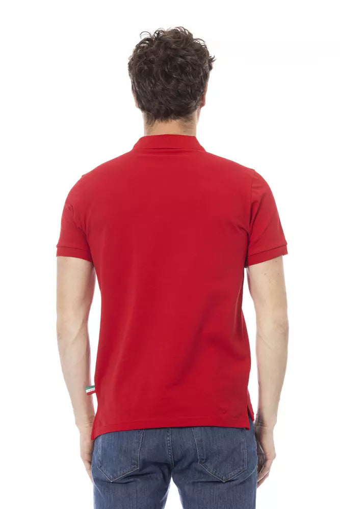 Polo elegante de algodón rojo con bordado elegante de Baldinini Trend