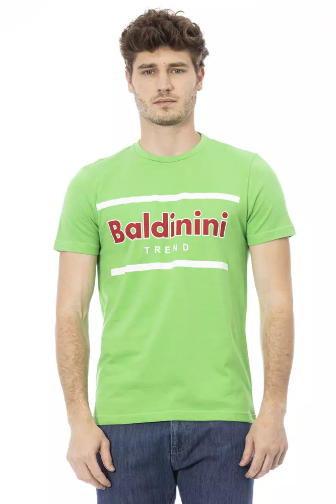 T-shirt en coton émeraude Baldinini Trend avec imprimé signature