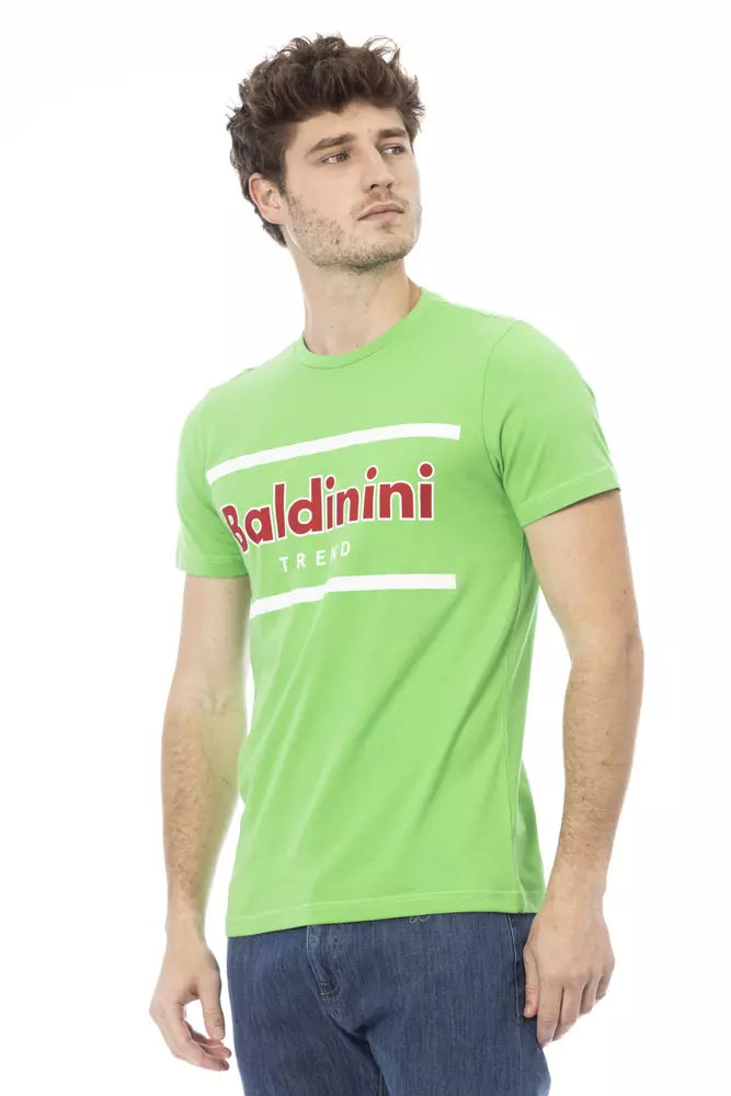 T-shirt en coton émeraude Baldinini Trend avec imprimé signature