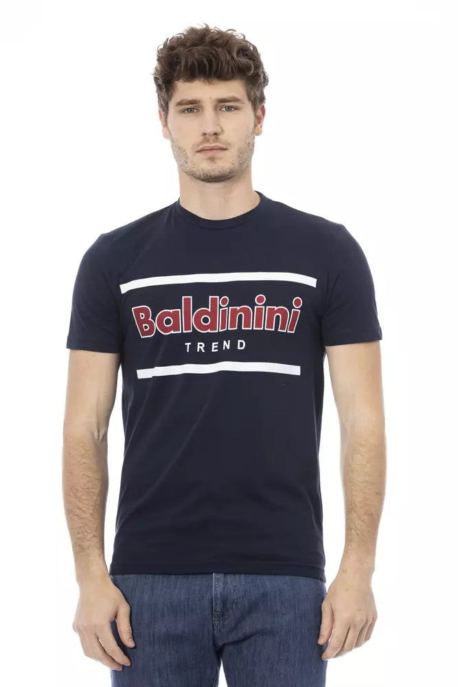 T-shirt à col rond en coton bleu tendance Baldinini