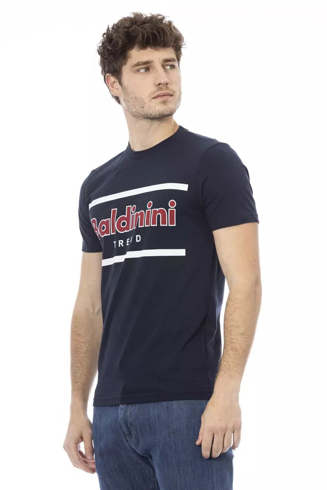 T-shirt à col rond en coton bleu tendance Baldinini