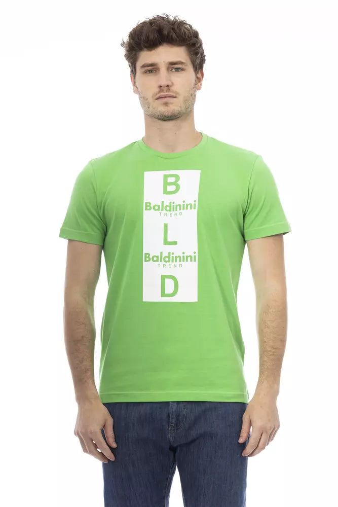 Camiseta de algodón Baldinini Trend Emerald Elegance