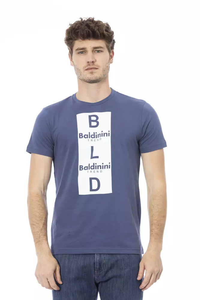 T-shirt en coton bleu tendance Baldinini avec imprimé sur le devant