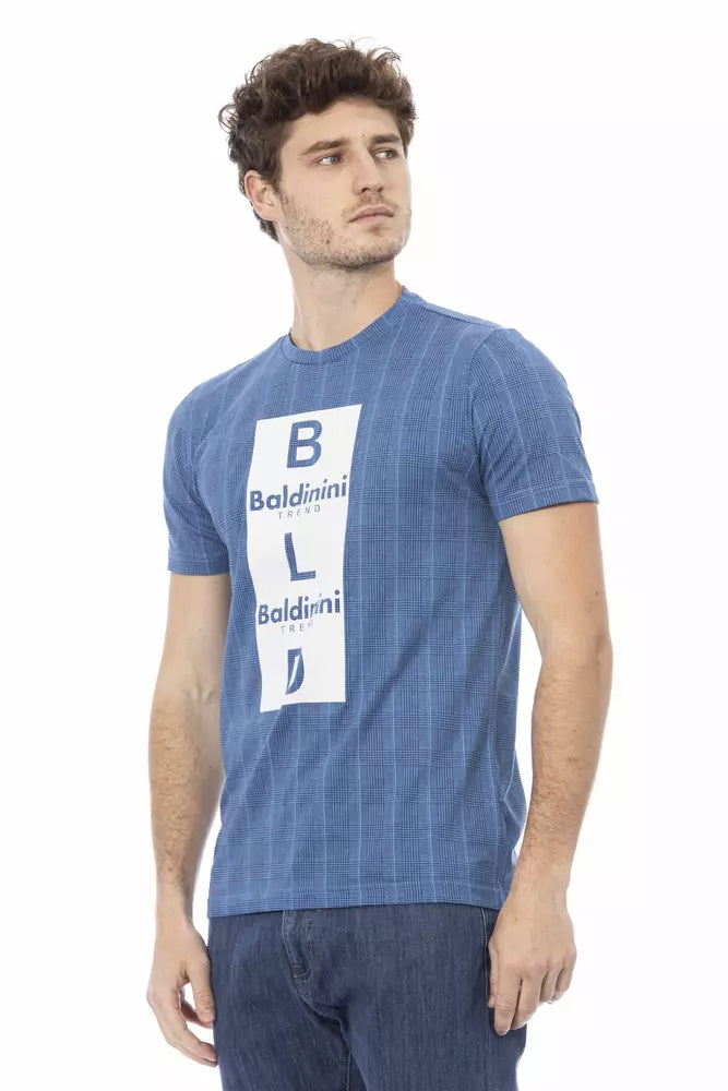 T-shirt en coton bleu clair élégant avec imprimé chic de Baldinini Trend