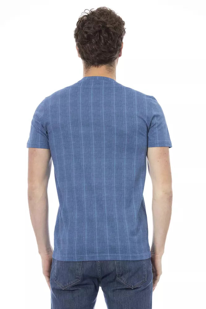 Camiseta elegante de algodón azul claro con estampado elegante de Baldinini Trend