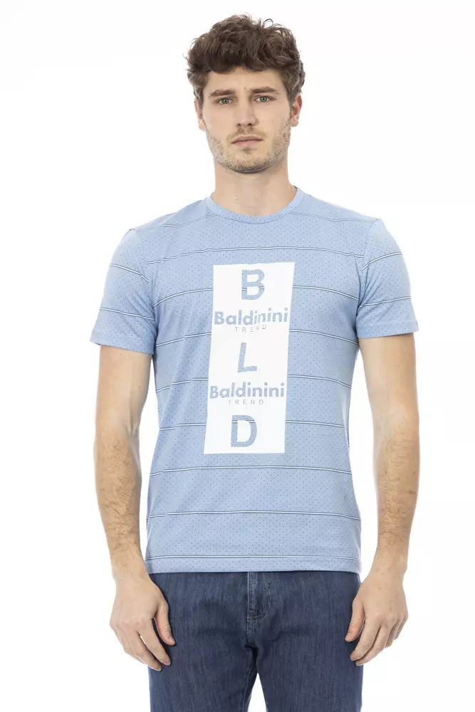 T-shirt en coton bleu clair élégant Baldinini Trend