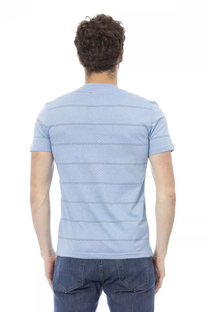 Camiseta elegante de algodón azul claro Baldinini Trend