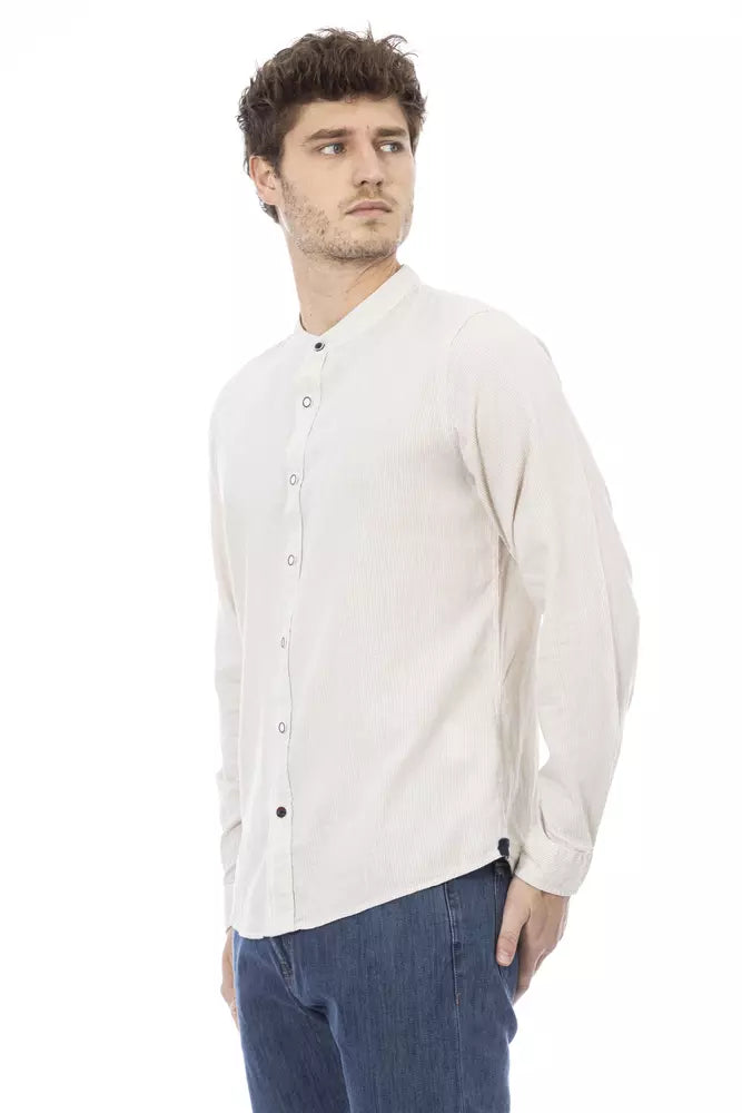 Camisa blanca con cuello mandarín Baldinini Trend Chic para hombre