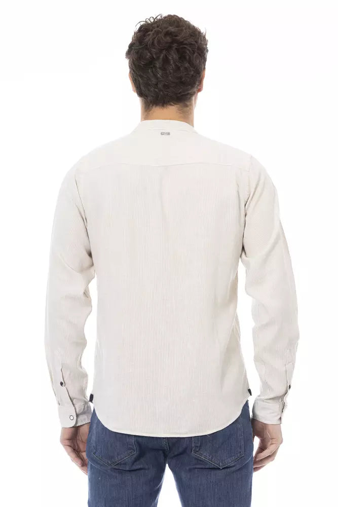 Camisa blanca con cuello mandarín Baldinini Trend Chic para hombre