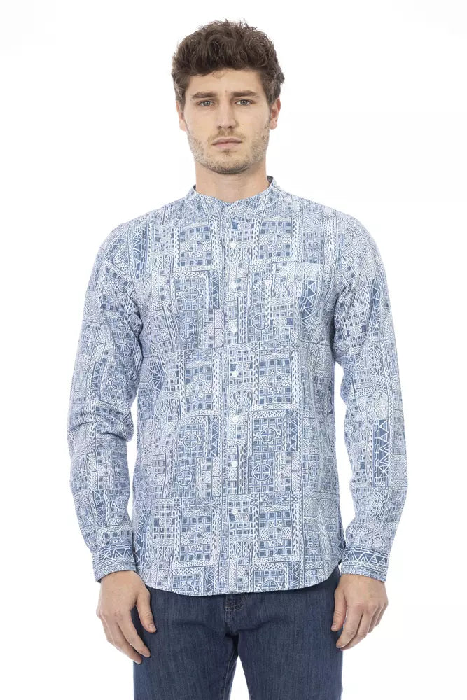 Chemise en coton à col mandarin élégante Baldinini Trend