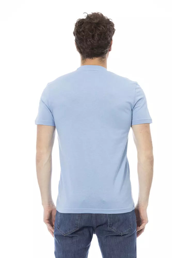 Camiseta elegante de algodón azul claro Baldinini Trend