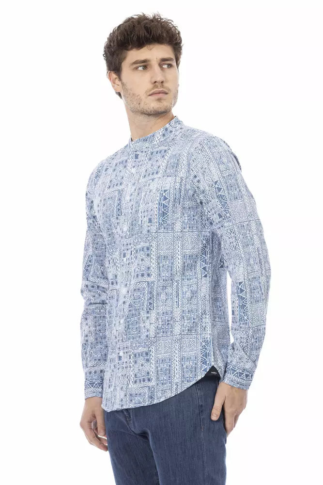 Chemise en coton à col mandarin élégante Baldinini Trend