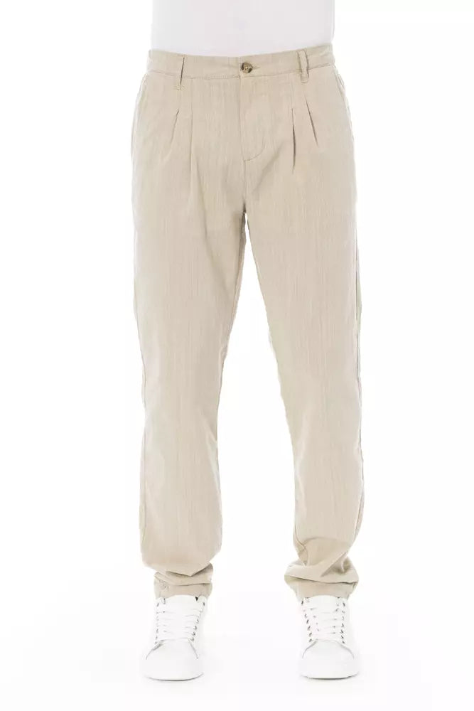 Pantalon chino élégant en coton beige Baldinini Trend