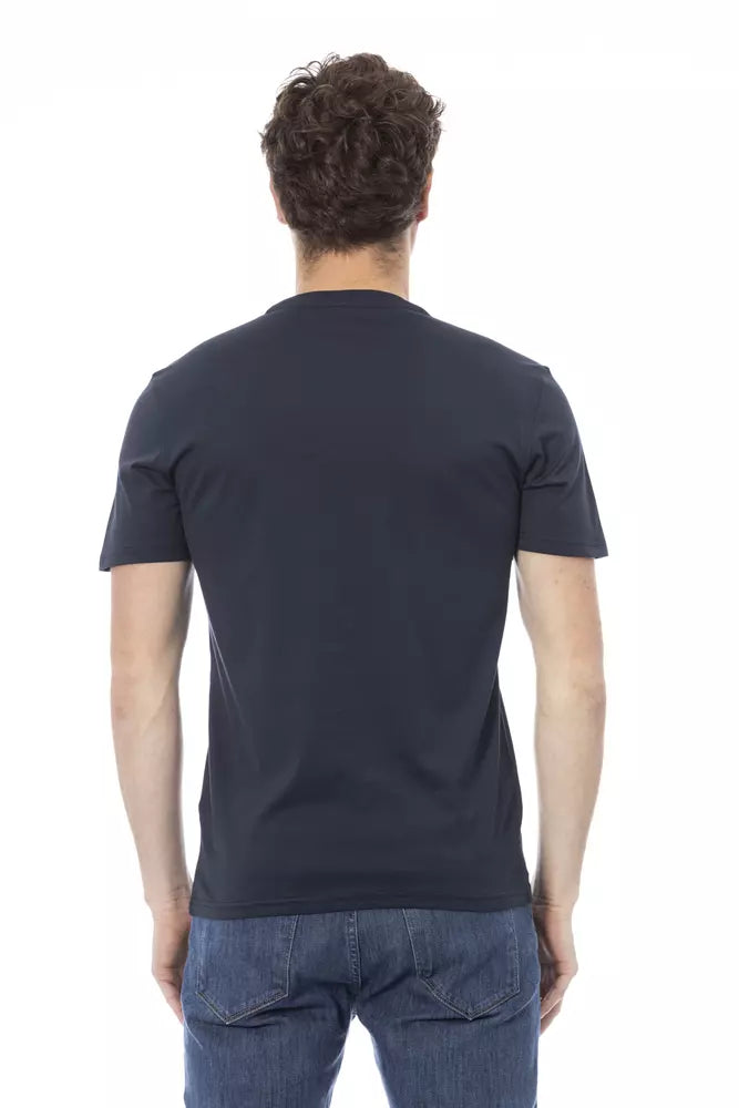 T-shirt en coton bleu tendance Baldinini avec imprimé élégant sur le devant