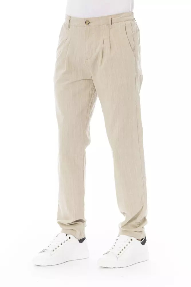 Pantalon chino élégant en coton beige Baldinini Trend