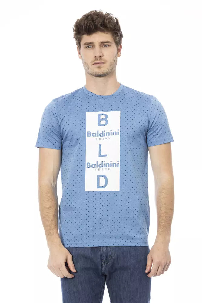 T-shirt élégant en coton bleu clair avec imprimé Baldinini Trend