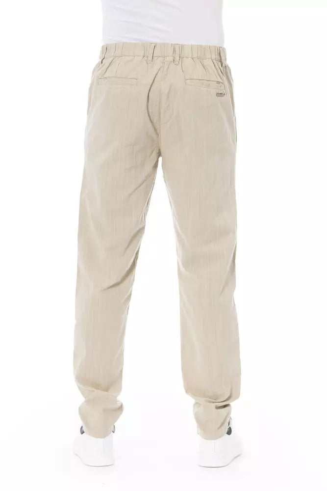 Pantalon chino élégant en coton beige Baldinini Trend