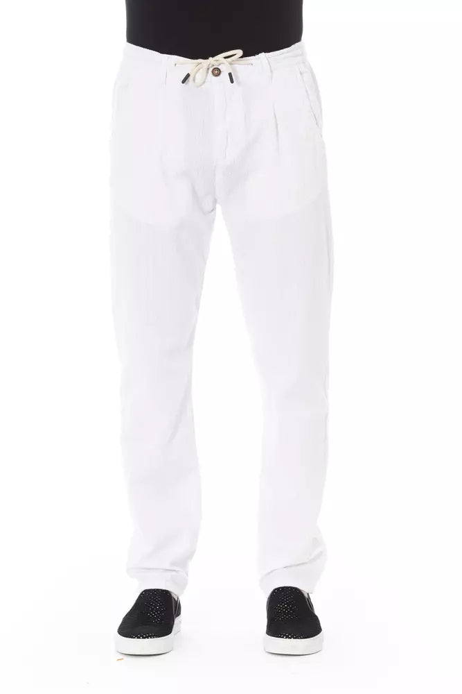 Pantalon chino élégant en coton blanc Baldinini Trend