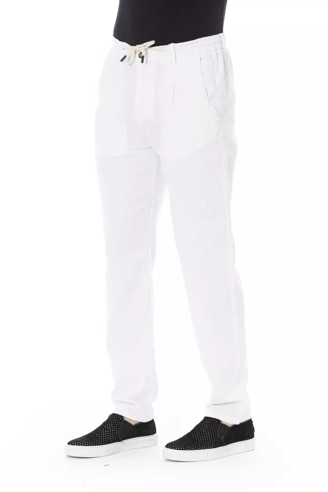 Pantalon chino élégant en coton blanc Baldinini Trend