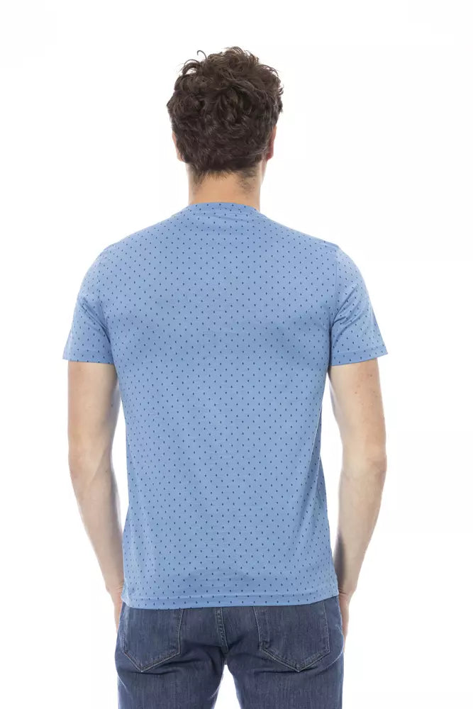 Camiseta elegante de algodón azul claro con estampado de Baldinini Trend