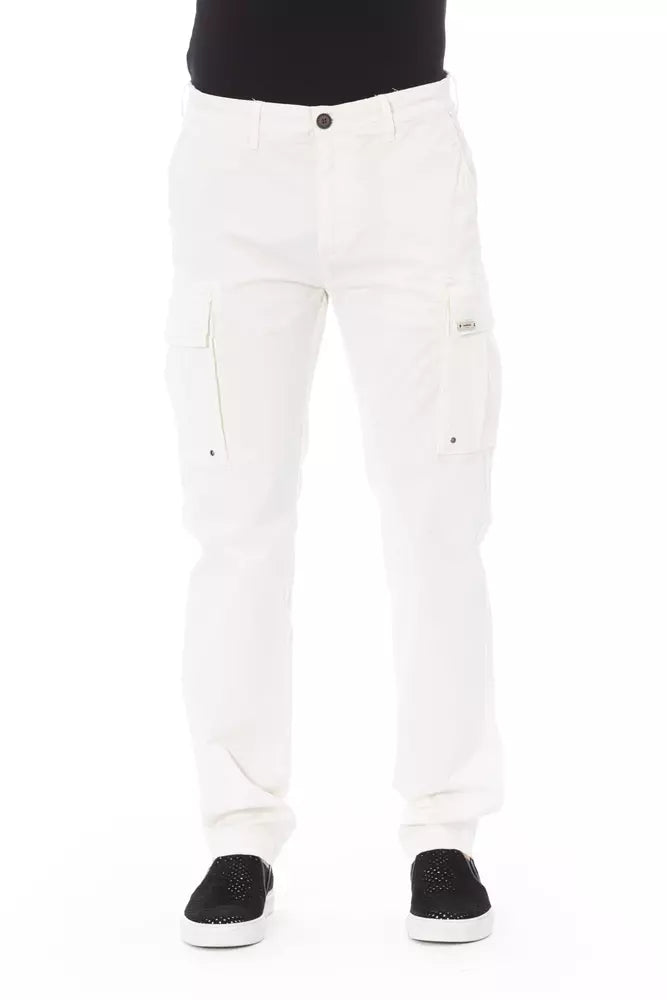 Pantalon cargo blanc tendance Baldinini - Coupe ajustée et extensible