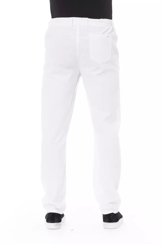 Pantalon chino élégant en coton blanc Baldinini Trend