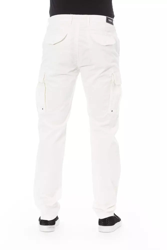 Pantalón cargo blanco elegante Baldinini Trend Chic: corte entallado y elástico