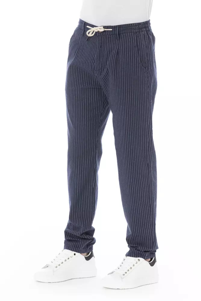 Pantalón chino azul elegante con cordón de ajuste Baldinini Trend