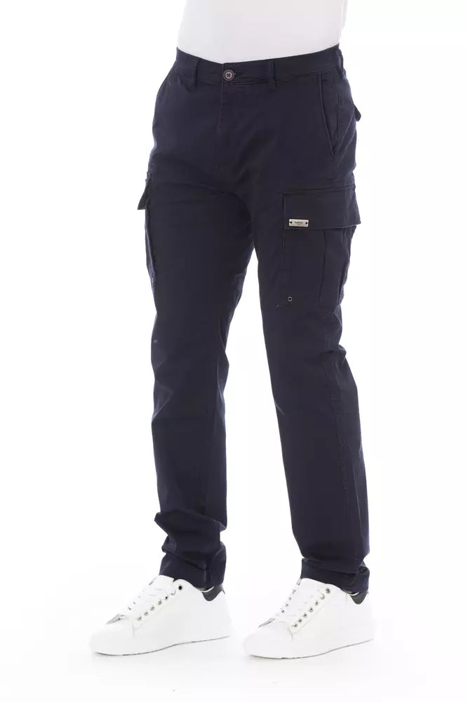 Pantalón cargo azul elegante Baldinini Trend Chic para hombre