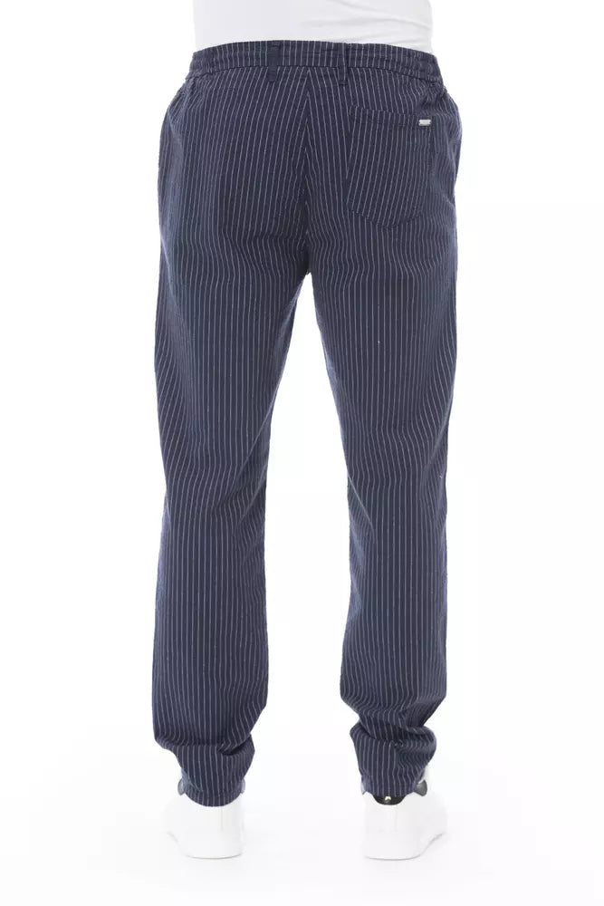 Pantalón chino azul elegante con cordón de ajuste Baldinini Trend