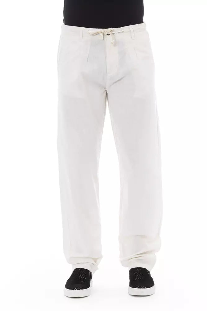 Pantalones chinos blancos elegantes Baldinini Trend para el hombre moderno