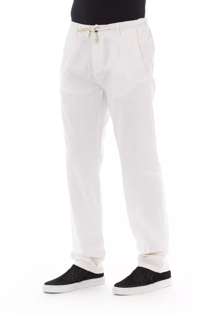 Pantalones chinos blancos elegantes Baldinini Trend para el hombre moderno