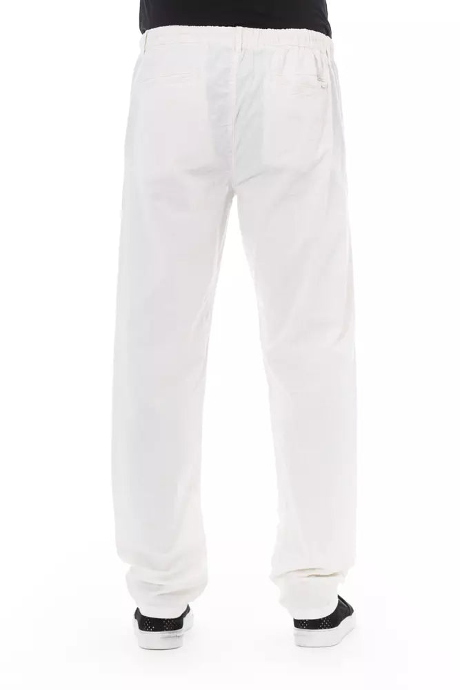 Pantalones chinos blancos elegantes Baldinini Trend para el hombre moderno