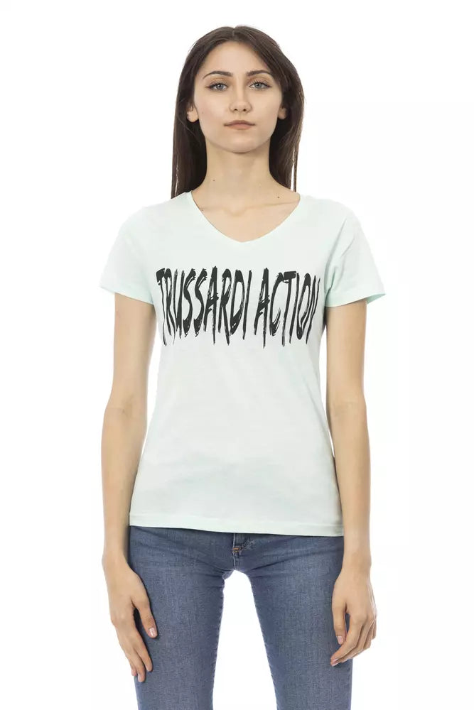 Trussardi Action Light Blue Cotton Women Top