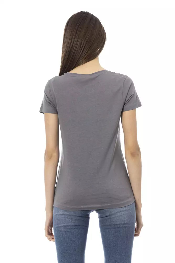 Camiseta elegante de manga corta gris Trussardi Action