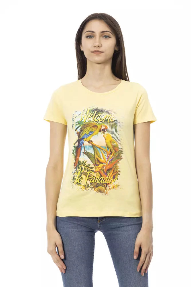 Camiseta casual elegante amarilla Action Sunshine de Trussardi