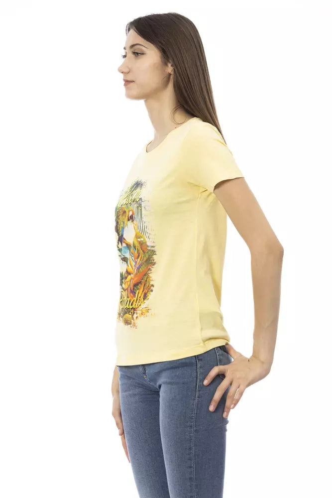 Camiseta casual elegante amarilla Action Sunshine de Trussardi