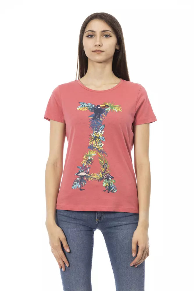 T-shirt tendance à manches courtes Trussardi Action Chic Fuchsia