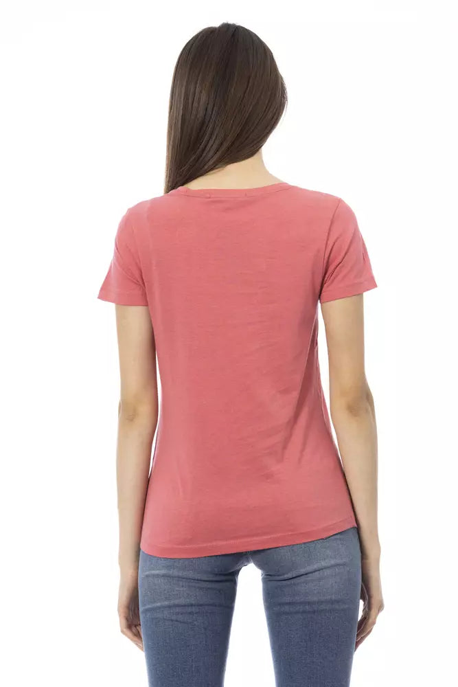 T-shirt Trussardi Action Elegant en coton mélangé rose