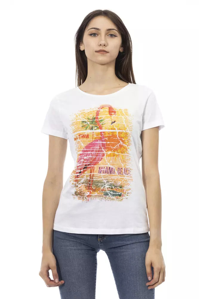 T-shirt blanc Trussardi Action Chic à motif graphique