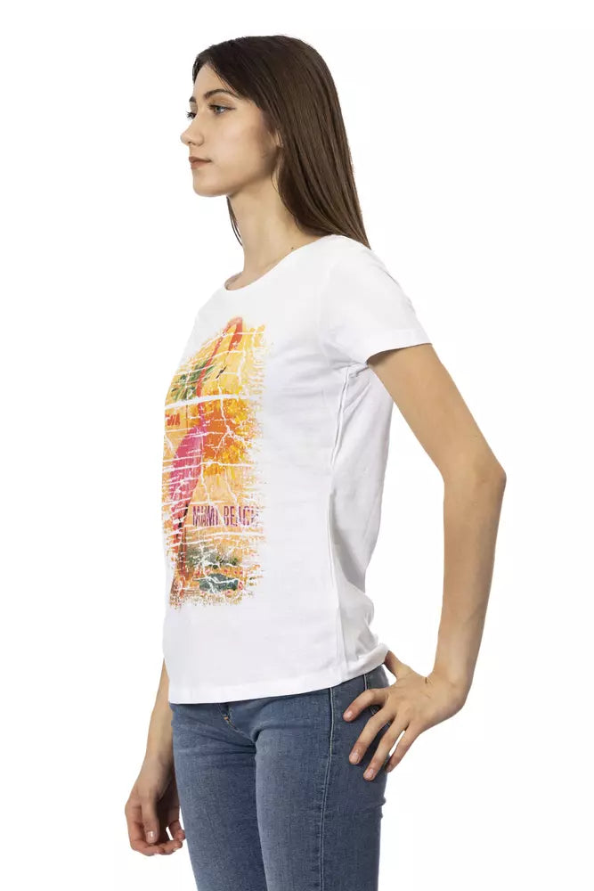 T-shirt blanc Trussardi Action Chic à motif graphique