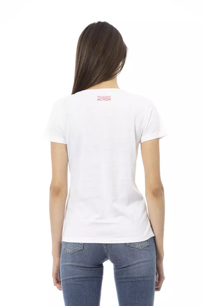 Camiseta blanca Trussardi Action Chic con estilo gráfico