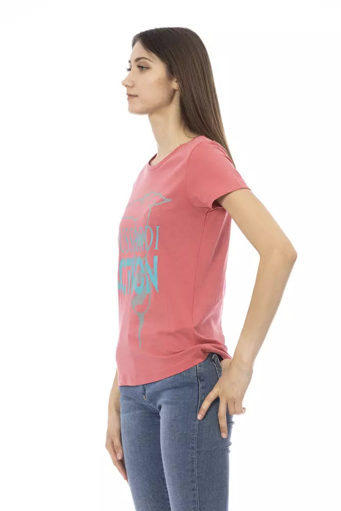 T-shirt à manches courtes et col rond Trussardi Action Chic rose