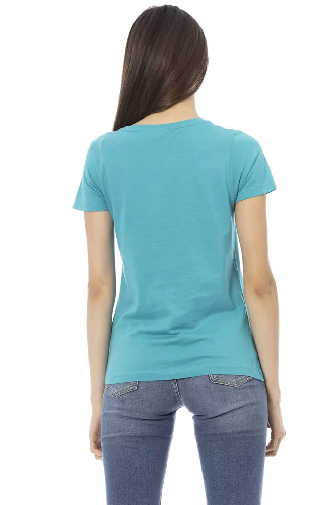 Trussardi Action Light Blue Cotton Women Top