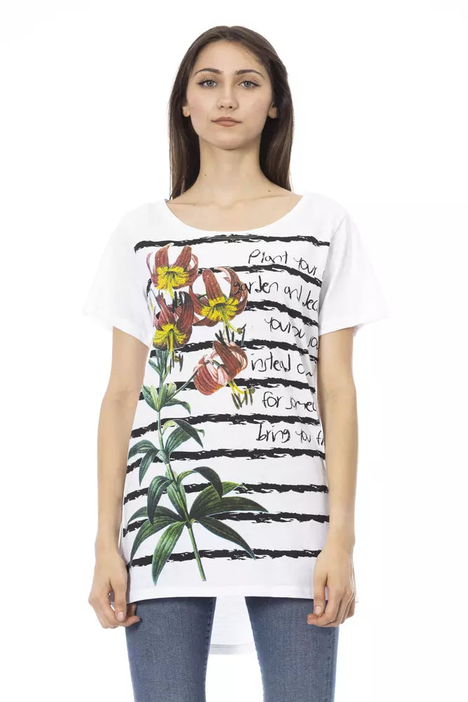 T-shirt Trussardi Action Chic en coton mélangé blanc